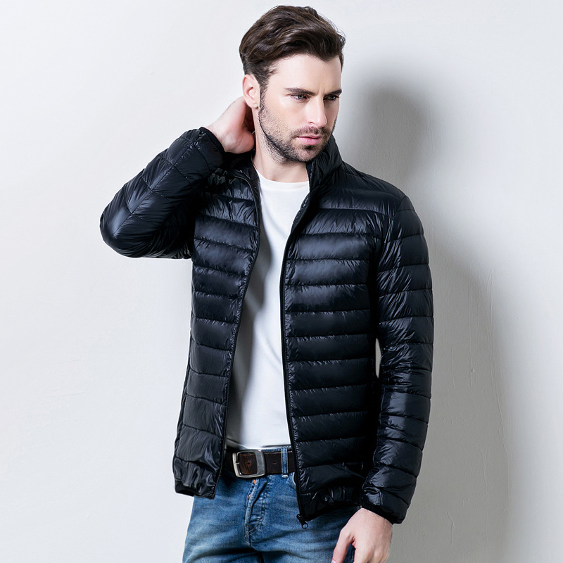 Ultra light down jacket men brand winter duck down jacket outdoors parka stand collar casual coats