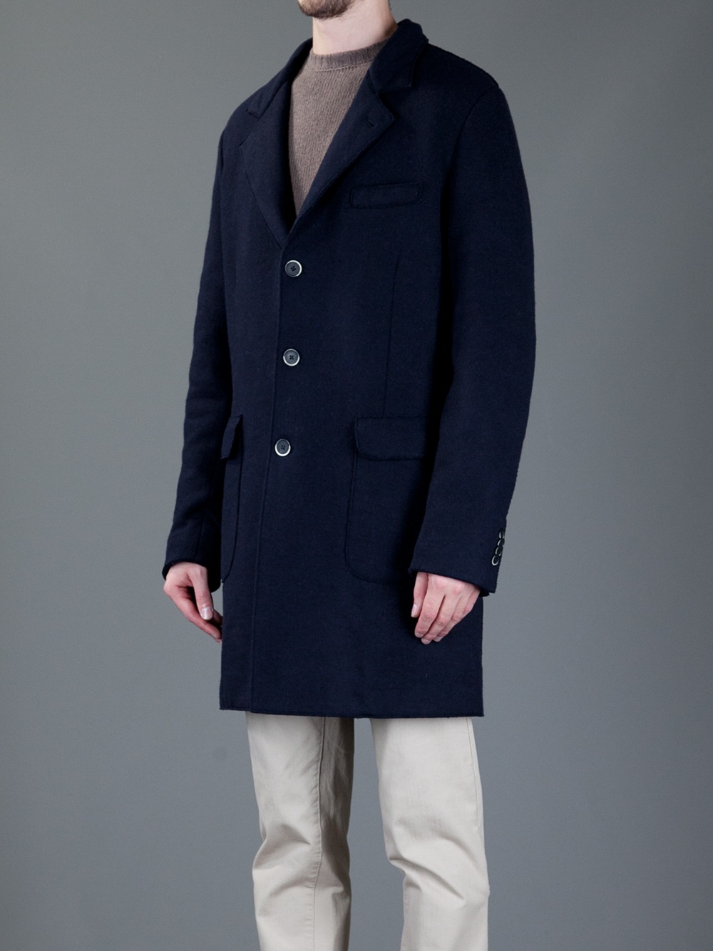 Barena navy singlebreasted coat product 3 10912417 216494387