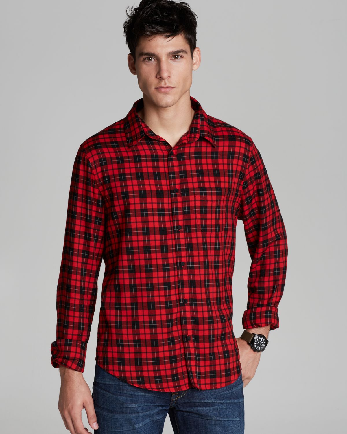 Joes jeans redblack tartan check sport shirt classic fit product 1 14549879 725246842
